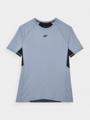 4F Koszulka sportowa w kolorze szarym rozmiar: M. Szare t-shirty sportowe 4F, bez wzorów, z materiału, bez ramiączek, outdoorowe. Za 114.98 zł.