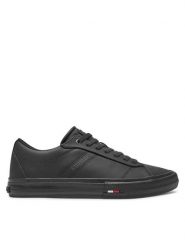 Tommy Hilfiger Sneakersy Vulc FM0FM05201 Czarny. Czarne buty sportowe casual Tommy Hilfiger, bez wzorów, ze skóry, bez zapięcia. Za 359.99 zł.