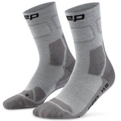 Skarpety hikingowe męskie kompresyjne do połowy łydki z lekką amortyzacją CEP. Szare odzież kompresyjna CEP, m, bez wzorów, z elastanu, trekkingowe. Za 94.00 zł.