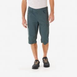 Bermudy turystyczne męskie Quechua NH500 Fresh. Zielone odzież kompresyjna QUECHUA, l, bez wzorów, z bawełny, trekkingowe. Za 99.99 zł.