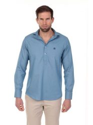 The Time of Bocha Koszula - Regular fit - w kolorze błękitnym rozmiar: M. Niebieskie koszule The Time of Bocha, m, bez wzorów, z bawełny, bez kołnierzyka, bez ramiączek. Za 130.99 zł.