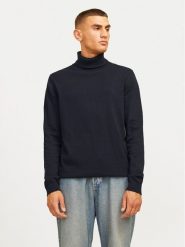 Jack&Jones Golf Basic 12258051 Granatowy Regular Fit. Niebieskie golfy Jack&Jones, m, bez wzorów, z bawełny, bez kołnierzyka, bez ramiączek. Za 69.99 zł.