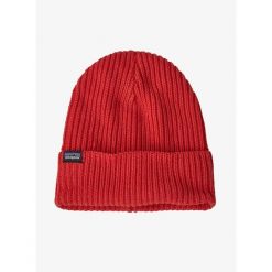 Czapka zimowa Patagonia Fisherman Rolled Beanie - madder red. Czerwone czapki zimowe Patagonia, bez wzorów. Za 170.20 zł.