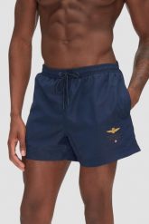 AERONAUTICA MILITARE Granatowe szorty kąpielowe, Rozmiar 48. Niebieskie kąpielówki Aeronautica Militare, m, bez wzorów. W wyprzedaży za 279.99 zł.