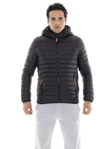 Kurtka puchowa z nylon z kaptur na co dzień. Niebieskie kurtki LEONE 1947 APPAREL, xl, bez wzorów, z nylonu, bez kaptura. Za 589.40 zł.