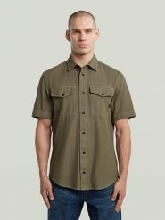 G-Star Koszula - Slim fit - w kolorze khaki rozmiar: XL. Brązowe koszule G-Star, xl, bez wzorów, z bawełny, bez kołnierzyka, bez ramiączek. Za 143.99 zł.