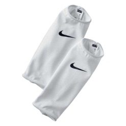 Rękawy Nagolennika Z Poliestrowym Logo S. Białe odzież kompresyjna Nike, m, bez wzorów, z elastanu, do biegania, dri-fit (nike). Za 45.99 zł.
