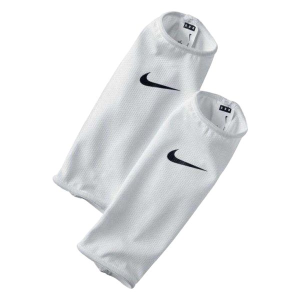Rękawy Nagolennika Z Poliestrowym Logo S. Białe odzież kompresyjna Nike, m, bez wzorów, z elastanu, do biegania, dri-fit (nike). Za 45.99 zł.