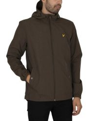 Kurtka wodoodporna z kapturem i suwakiem Lyle & Scott. Brązowe kurtki LYLE AND SCOTT, na jesień, l, bez wzorów, z materiału, z kapturem. Za 488.15 zł.
