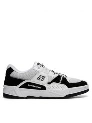 DC Sneakersy CONSTRUCT ADYS100822-BKW Biały. Białe buty sportowe casual DC, bez wzorów, ze skóry, bez zapięcia. Za 299.99 zł.
