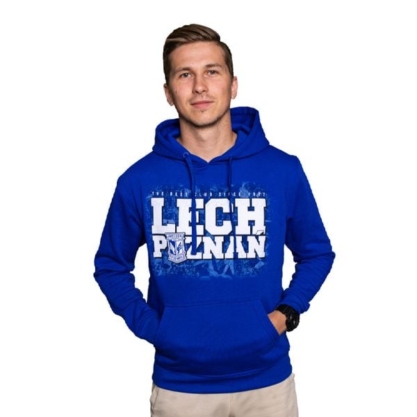 Bluza Lech Poznań "THE BEST CLUB" Niebieska. Niebieskie bluzy KKS LECH POZNAŃ, l, bez wzorów, z tkaniny, bez kaptura. Za 169.99 zł.