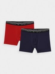 4F Bielizna bokserki (2-pack) męskie - granatowe S. Niebieskia bokserki 4F, m, bez wzorów, z bawełny. W wyprzedaży za 49.99 zł.
