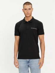 Calvin Klein Jeans Polo Institutional J30J325495 Czarny Regular Fit. Czarne koszulki polo Calvin Klein Jeans, m, bez wzorów, z bawełny, bez kołnierzyka, bez ramiączek. Za 169.99 zł.