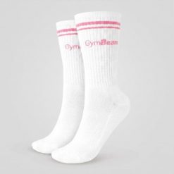 Skarpety unisex fitness 3/4 Crew. Czerwone skarpety GYMBEAM, bez wzorów, z bawełny. Za 17.90 zł.