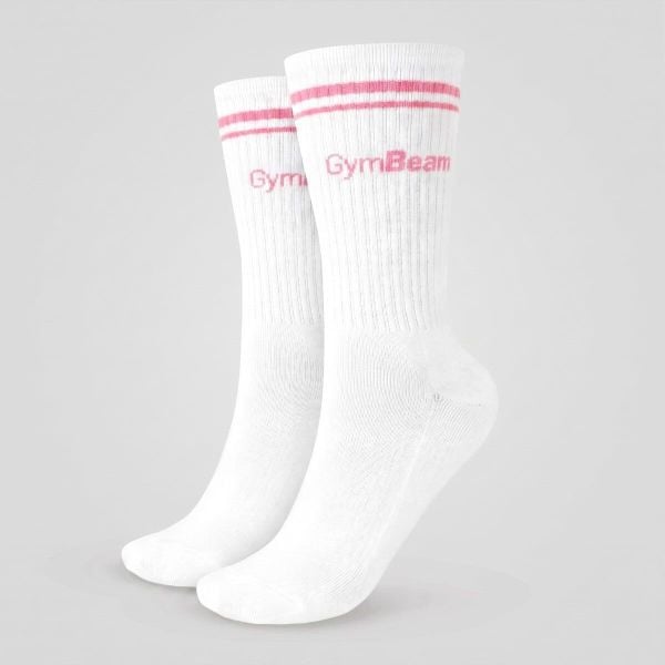 Skarpety unisex fitness 3/4 Crew. Czerwone skarpetki sportowe GYMBEAM, bez wzorów, z bawełny. Za 17.90 zł.