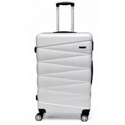 Walizka na kółkach Sapphire ST-2240 srebrna - duża L DUO. Niebieskie walizki Sapphire, bez wzorów, z gumy, duże. W wyprzedaży za 149.80 zł.