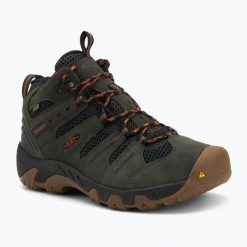 Buty trekkingowe męskie KEEN Headout Mid Waterproof. Zielone buty trekkingowe Keen, bez wzorów, bez zapięcia. Za 449.99 zł.