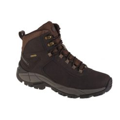 Buty trekkingowe męskie Merrell Vego Mid Leather Waterproof. Brązowe buty turystyczne Merrell, bez wzorów, z materiału, bez zapięcia, trekkingowe. Za 682.00 zł.