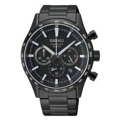 Seiko Mężczyźnizegarek Seiko Chronograph czarny - stal nierdzewna Zegarki męskie 1 ct Męskie. Czarne zegarki Seiko, szklane. Za 1,653.99 zł.