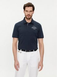 Aeronautica Militare Polo 241PO1756J584 Granatowy Regular Fit. Niebieskie koszulki polo Aeronautica Militare, m, bez wzorów, z bawełny, bez kołnierzyka, bez ramiączek. Za 319.99 zł.