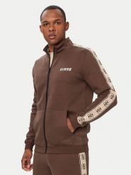 Guess Bluza Z2YQ10 KB3P2 Brązowy ciemny Regular Fit. Brązowe bluzy Guess, m, z aplikacjami, z bawełny, bez kaptura. Za 434.99 zł.