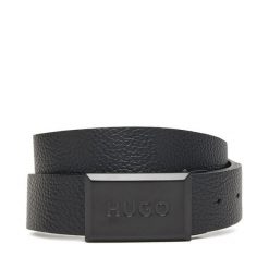 Pasek Męski HUGO. Czarne paski Hugo, bez wzorów. Za 299.99 zł.
