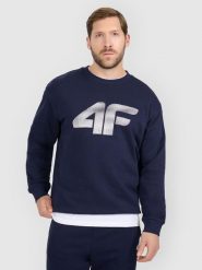 4F Bluza dresowa nierozpinana bez kaptura męska - granatowa XL. Niebieskie bluzy 4F, m, bez wzorów, z bawełny, bez kaptura. Za 129.99 zł.