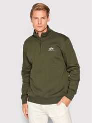 Alpha Industries Bluza Half Zip 108308 Zielony Regular Fit. Zielone bluzy Alpha Industries, m, bez wzorów, z bawełny, bez kaptura. Za 219.99 zł.
