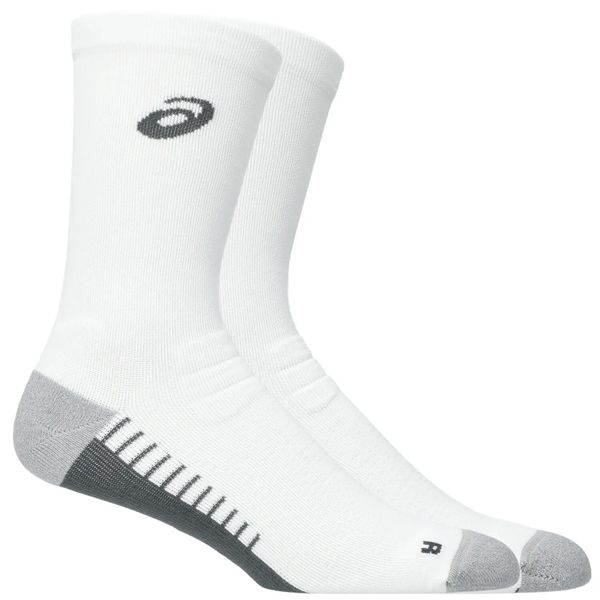 Skarpetki sportowe dla dorosłych Performance Run Crew Sock. Białe skarpetki sportowe ASICS, bez wzorów, z elastanu. Za 89.99 zł.