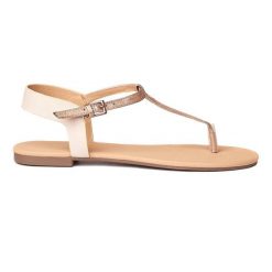 Sandały w kolorze nude/złotym Złoto. Żółte sandały Trespass, z materiału, bez zapięcia. Za 209.99 zł.