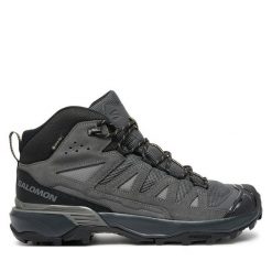 Trekkingi Salomon. Czarne botki sznurowane Salomon, bez wzorów, z gore-texu, bez obcasa, bez zapięcia. Za 799.99 zł.