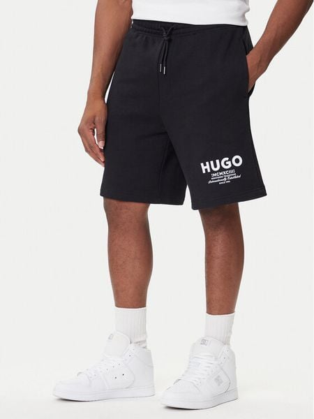 HUGO Szorty sportowe Nomario 50510728 Czarny Loose Fit. Czarne krótkie spodenki sportowe Hugo, m, bez wzorów, z bawełny. Za 366.99 zł.