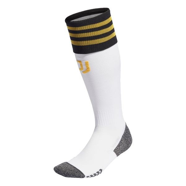 Getry piłkarskie Adidas Juventus 23/24 Home Socks. Białe legginsy długie sportowe Adidas, bez wzorów, z bawełny, do piłki nożnej. Za 122.00 zł.
