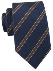 Krawat Męski - Angelo di Monti - Granat w Prążek. Niebieskie krawaty i muchy Angelo di Monti, bez wzorów, z tkaniny. Za 45.00 zł.