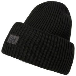 Prążkowana czapka Helly Hansen. Czarne czapki zimowe Helly Hansen, bez wzorów, prążkowane. Za 177.00 zł.