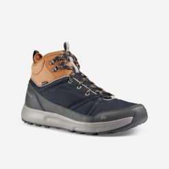 Buty turystyczne męskie Quechua NH100 Mid wodoodporne. Brązowe buty trekkingowe QUECHUA, bez wzorów, z meshu, bez zapięcia, trekkingowe. Za 169.99 zł.