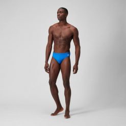 Kąpielówki męskie slipy kąpielowe Speedo Eco Endurance. Niebieskie slipy i bokserki Speedo, m, bez wzorów. Za 225.67 zł.
