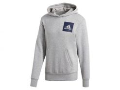 Bluza męska z kapturem ADIDAS ESS LOGO P S. Szare bluzy z kapturem Adidas, m, bez wzorów, z bawełny, z kapturem. Za 249.00 zł.