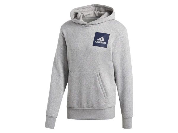 Bluza męska z kapturem ADIDAS ESS LOGO P S. Szare bluzy z kapturem Adidas, m, bez wzorów, z bawełny, z kapturem. Za 249.00 zł.