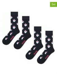 Happy Socks Skarpety (2 pary) w kolorze granatowym rozmiar: 36-40. Niebieskie skarpety Happy Socks, bez wzorów, prążkowane. Za 52.99 zł.