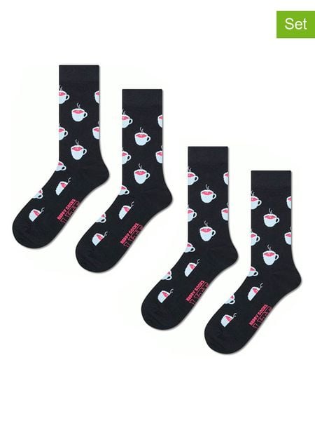 Happy Socks Skarpety (2 pary) w kolorze granatowym rozmiar: 41-46. Niebieskie skarpety Happy Socks, bez wzorów, prążkowane. Za 52.99 zł.