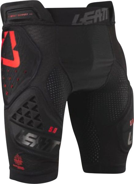 Spodenki z ochraniaczem LEATT Impact Shorts 3DF 5.0. Czarne spodenki rowerowe LEATT, l, bez wzorów, z materiału, rowerowe. Za 649.00 zł.