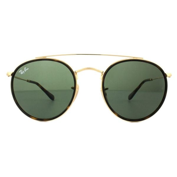 Okulary przeciwsłoneczne Ray-Ban Round Double Bridge. Zielone okulary przeciwsłoneczne Ray-Ban, okrągłe. Za 629.99 zł.