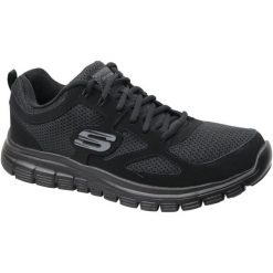 Buty do chodzenia męskie, Skechers Burns. Czarne buty sportowe casual Skechers, bez wzorów, bez zapięcia. Za 219.99 zł.