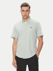 BOSS Koszula B_MOTION_S 50533149 Zielony Regular Fit. Zielone koszule Boss, l, bez wzorów, z bawełny, bez kołnierzyka, bez ramiączek. Za 399.99 zł.