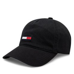Czapka z daszkiem Tommy Jeans. Czarne czapki z daszkiem Tommy Jeans, bez wzorów, z denimu. Za 109.99 zł.