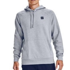 Bluza sportowa męska Under Armour Rival Fleece Hoodie. Szare bluzy z kapturem Under Armour, m, z aplikacjami, z bawełny, z kapturem. Za 167.35 zł.