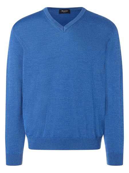 Maerz Muenchen Wełniany sweter w kolorze niebieskim rozmiar: 56. Niebieskie swetry nierozpinane Maerz Muenchen, bez wzorów, z wełny, bez kołnierzyka, bez ramiączek. Za 217.99 zł.