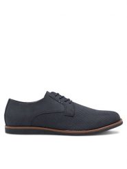 Lanetti Półbuty MYL8486-9 Granatowy. Niebieskie eleganckie półbuty Lanetti, bez wzorów, ze skóry, bez obcasa, bez zapięcia. Za 119.99 zł.