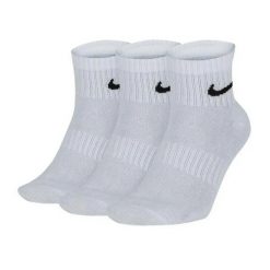 Męskie Lekkie Skarpetki Na Co Dzień (zestaw 3 Sztuk). Białe skarpety Nike, bez wzorów, z bawełny. Za 63.00 zł.